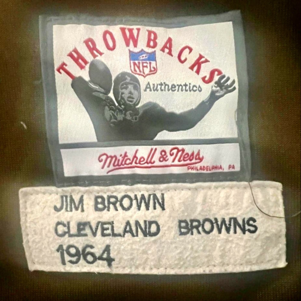 1964 throwback jersey of Clevelands Jim Brown authentic Mitchell and Ness